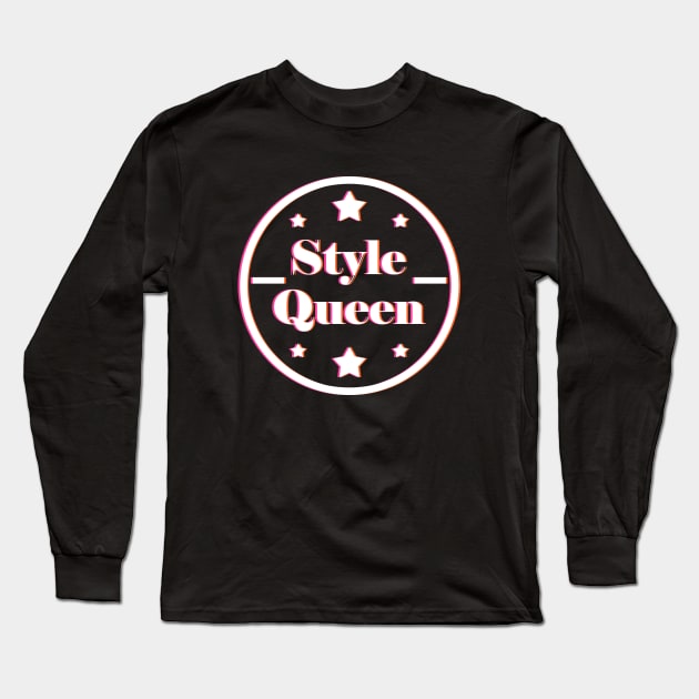 Style Queen Text Design Long Sleeve T-Shirt by BrightLightArts